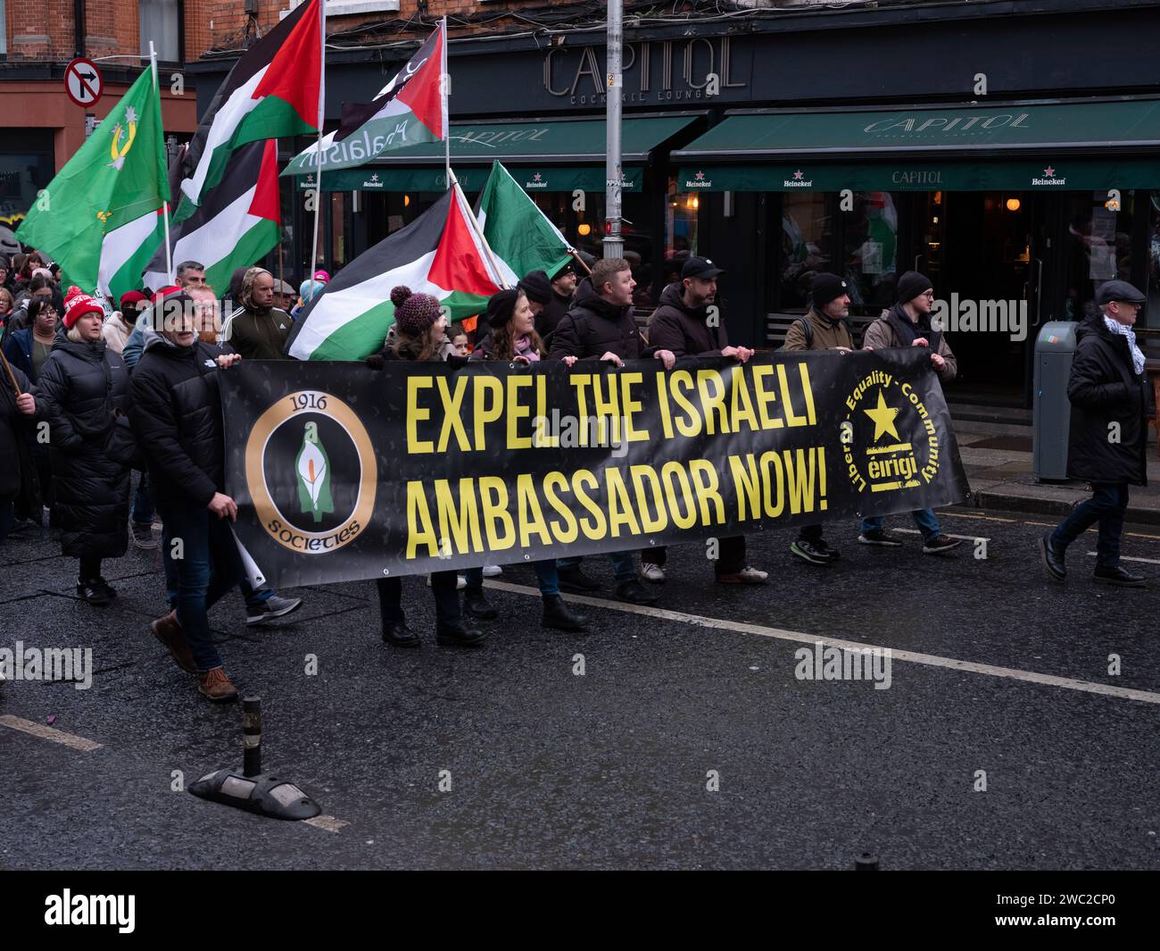 Protest march to demand a ceasefire in the Israel Palestine conflict
