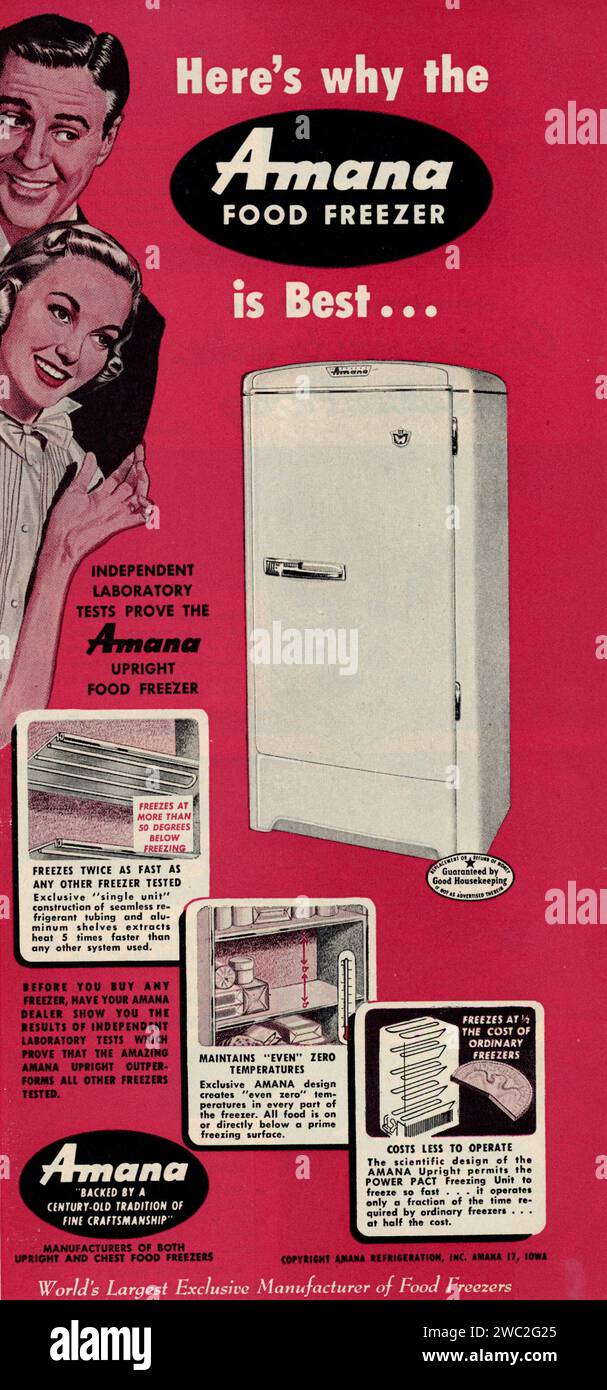 Vintage "Good Housekeeping" March 1953 Magazine Advert, USA Stock Photo