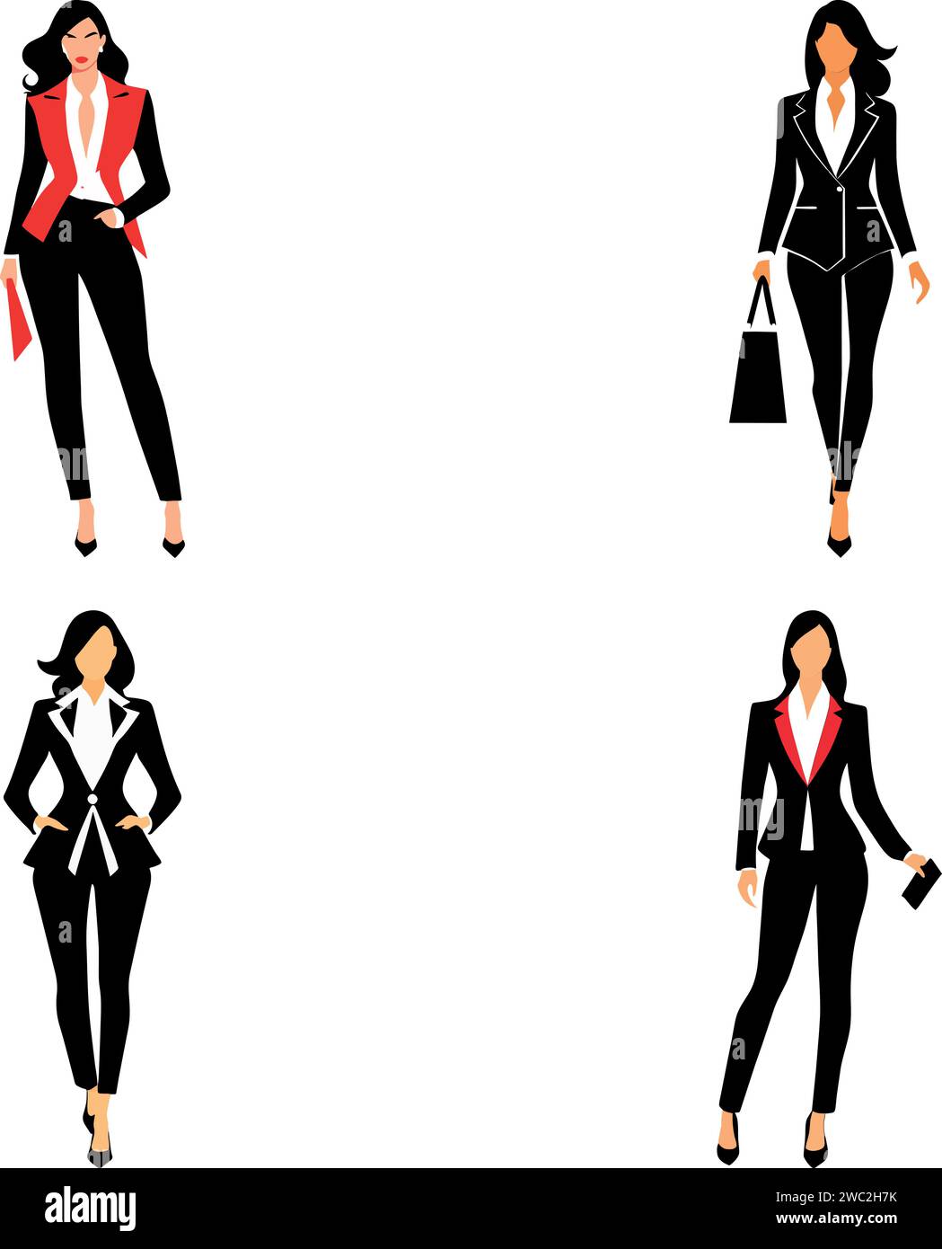 Beautiful Fashion Business Attire Flat Vector Set Stock Vector Image beautiful-fashion-business-attire-flat-vector-set-stock-vector-image