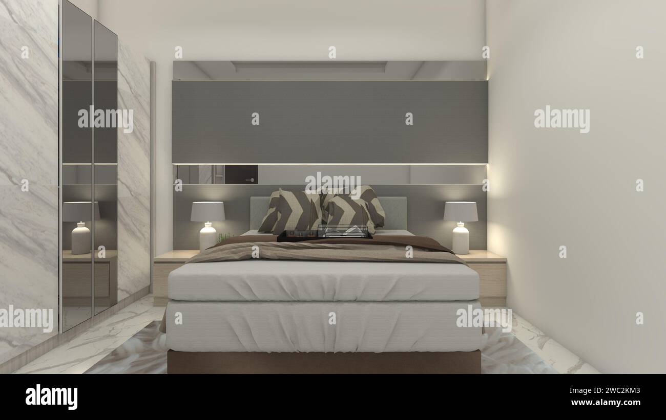 Image showcasing Modern and Minimalist Master Bedroom Design with Headboard Panel ...