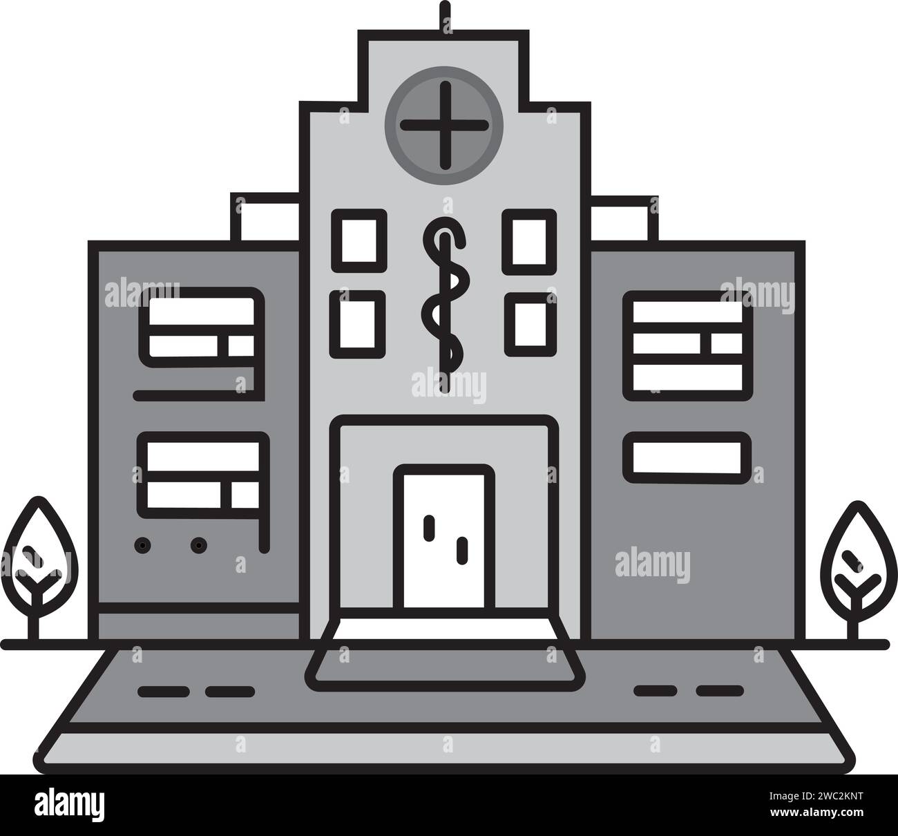 Hospital line icon, outline vector sign, linear style pictogram