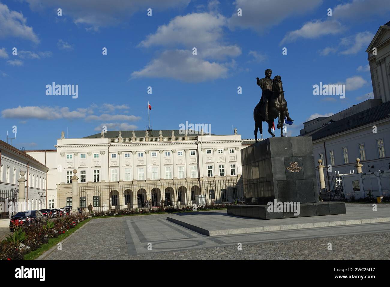 Polish presidential palace in warsaw city center Stock Photo