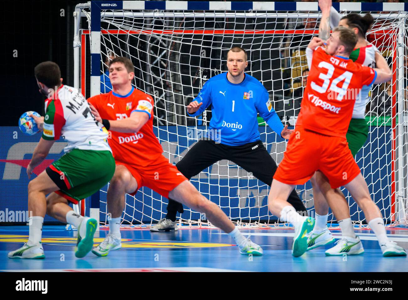 Munich, Germany. 13th Jan, 2024. Handball European Championship, Czech