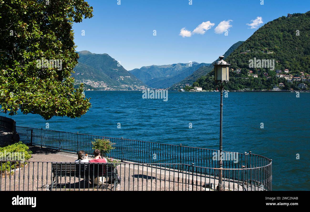 Italy, Lombardy Como, Lakefront Stock Photo