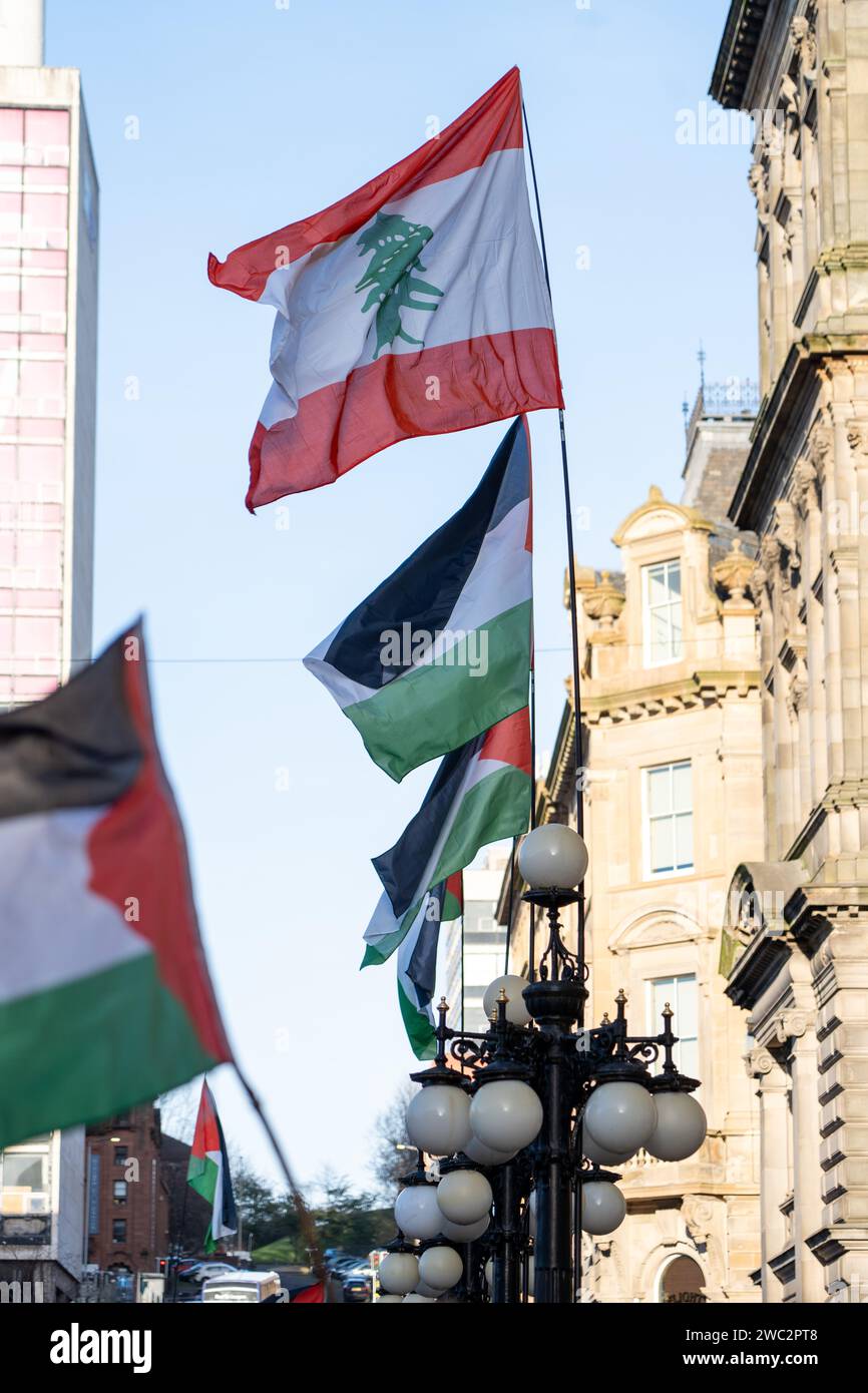 Glasgow, Scotland, UK. 13th Jan, 2024. Protest outside Glasgow City