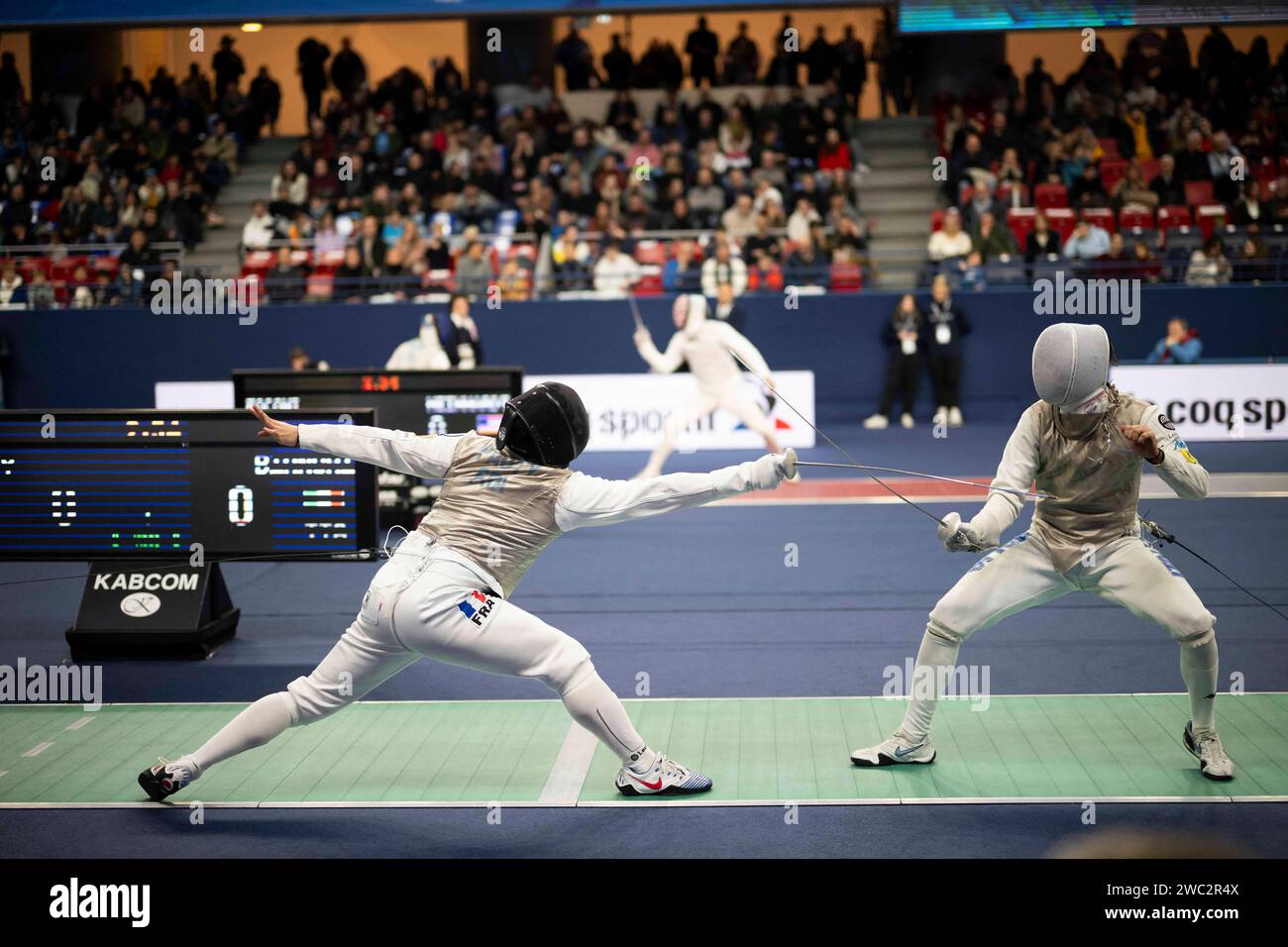 Paris, France. 13th Jan, 2024. Fencing Match (FOIL) between PAUTY
