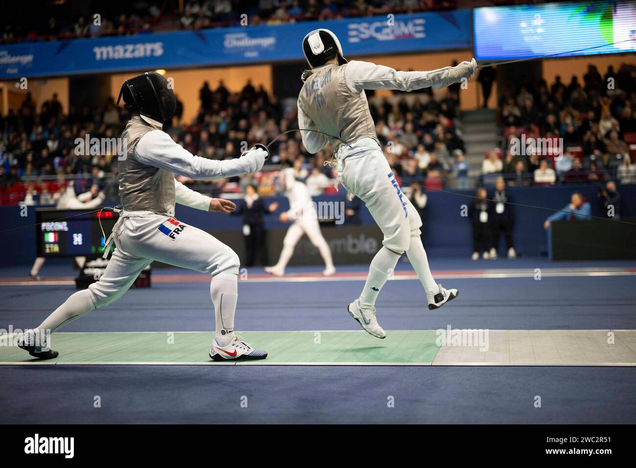 Paris, France. 13th Jan, 2024. Fencing Match (FOIL) between PAUTY