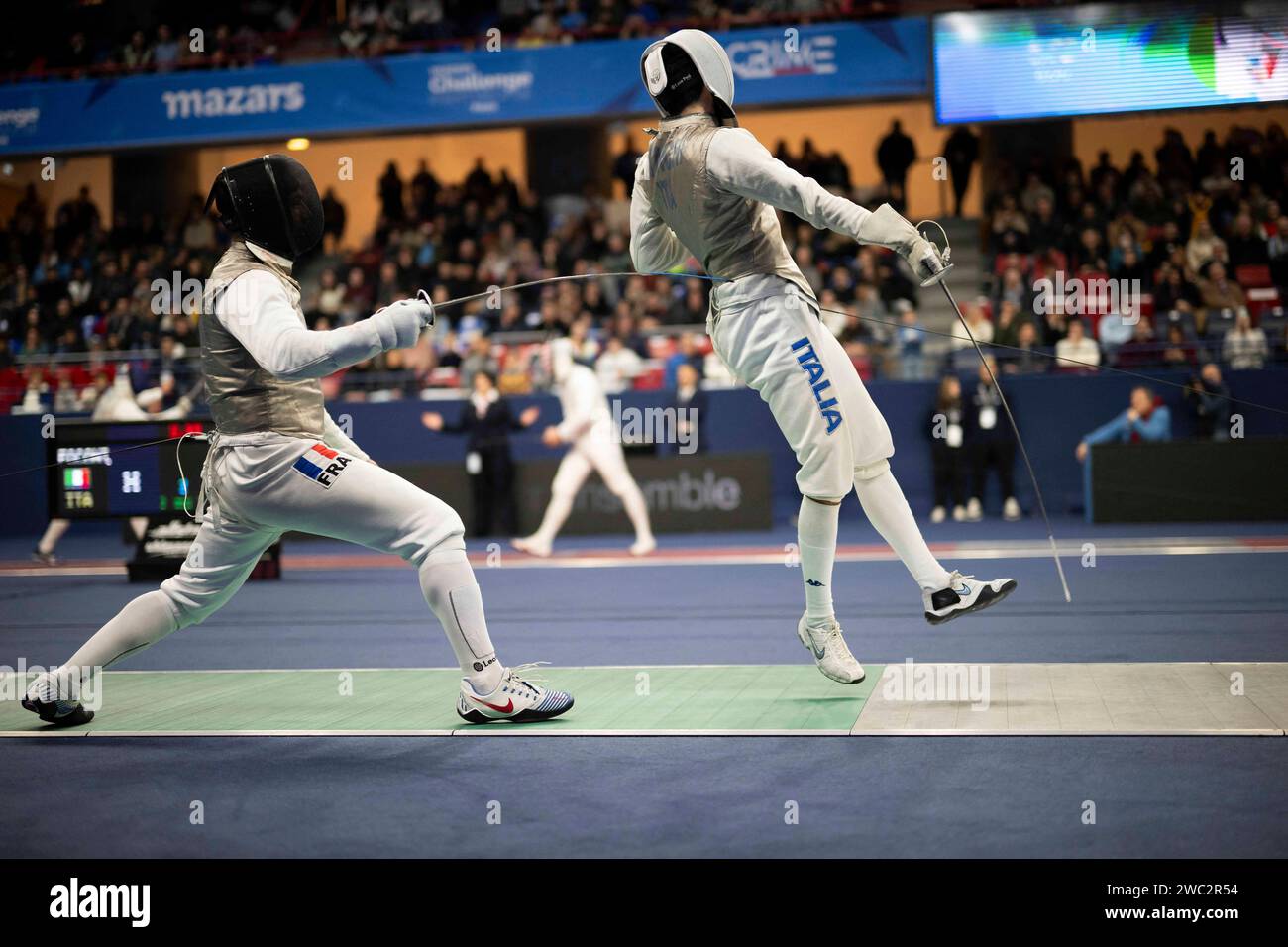 Paris, France. 13th Jan, 2024. Fencing Match (FOIL) between PAUTY