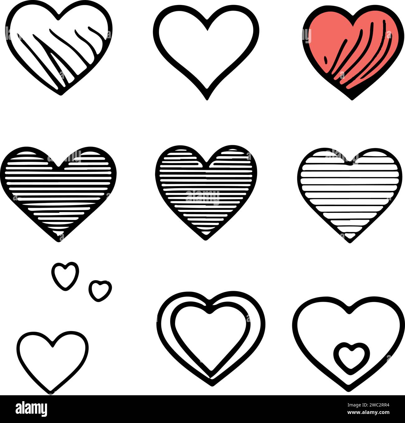 Great and lovely hearts icons vector set Stock Vector Image & Art - Alamy