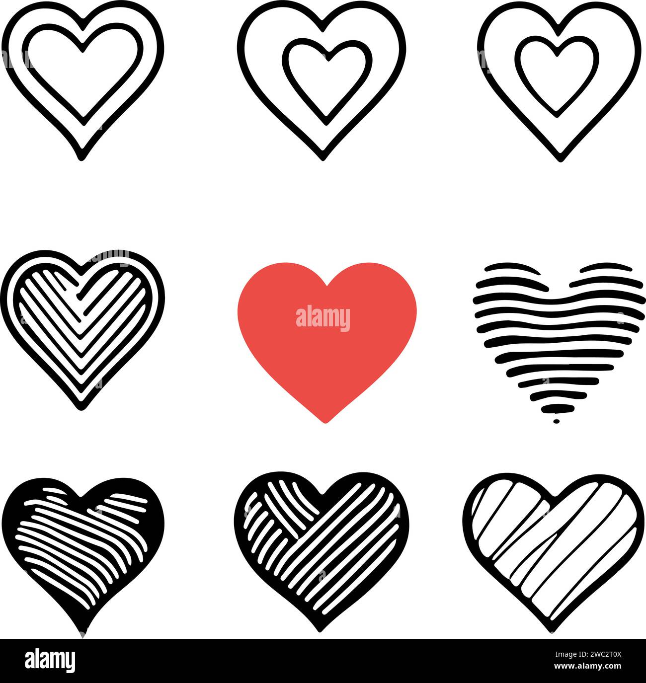 Gorgeous and lovely hearts icons vector set Stock Vector Image & Art ...