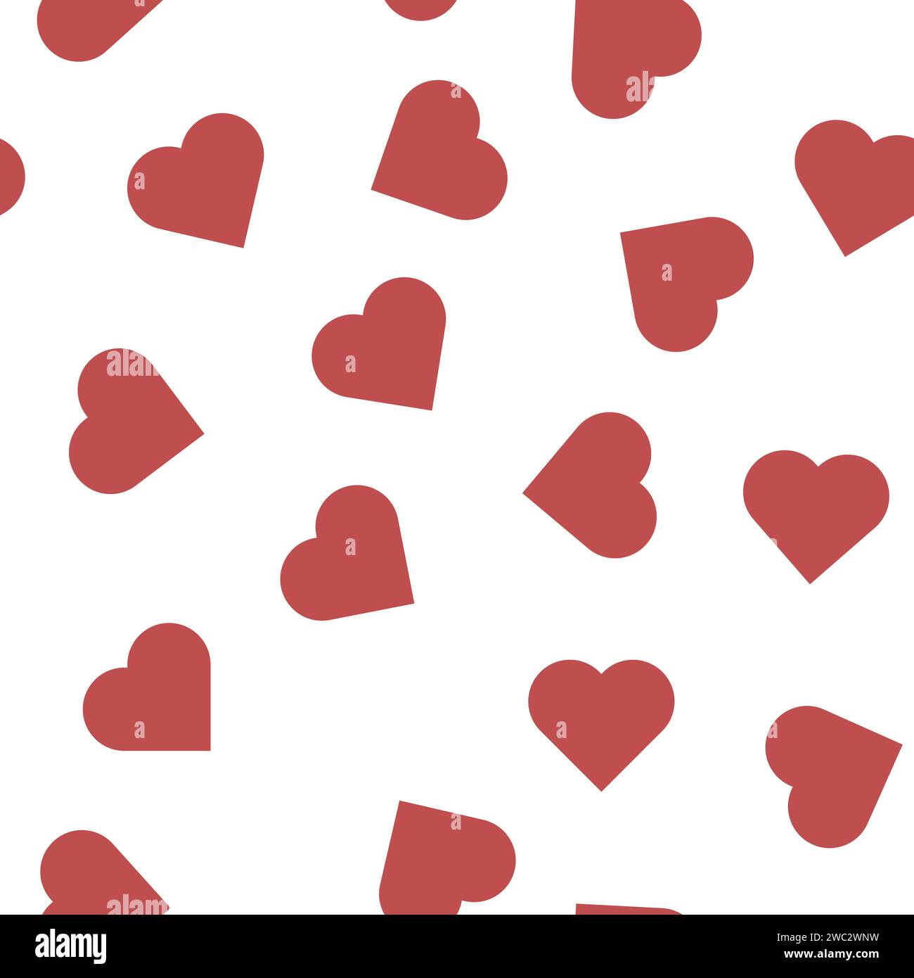 Seamless pattern of red hearts. Vector illustration Stock Vector