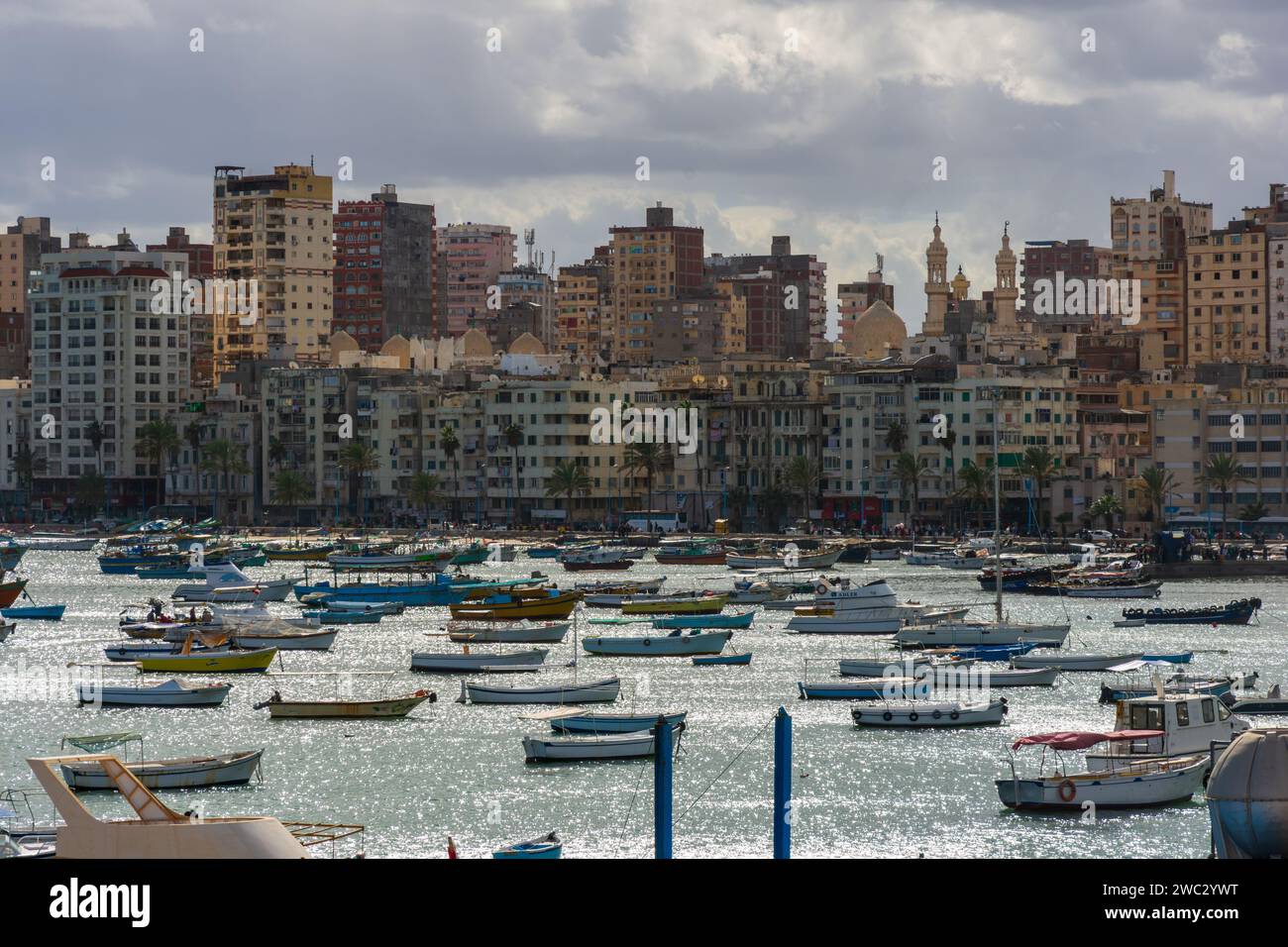 Alexandria, Egypt - Jan 29, 2021: View of harbour from the Citadel of ...