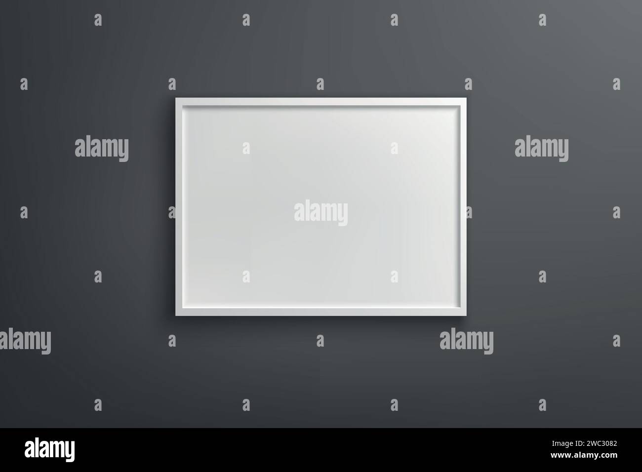 Realistic vector light box template, billboard sign frame on wall background Stock Vector