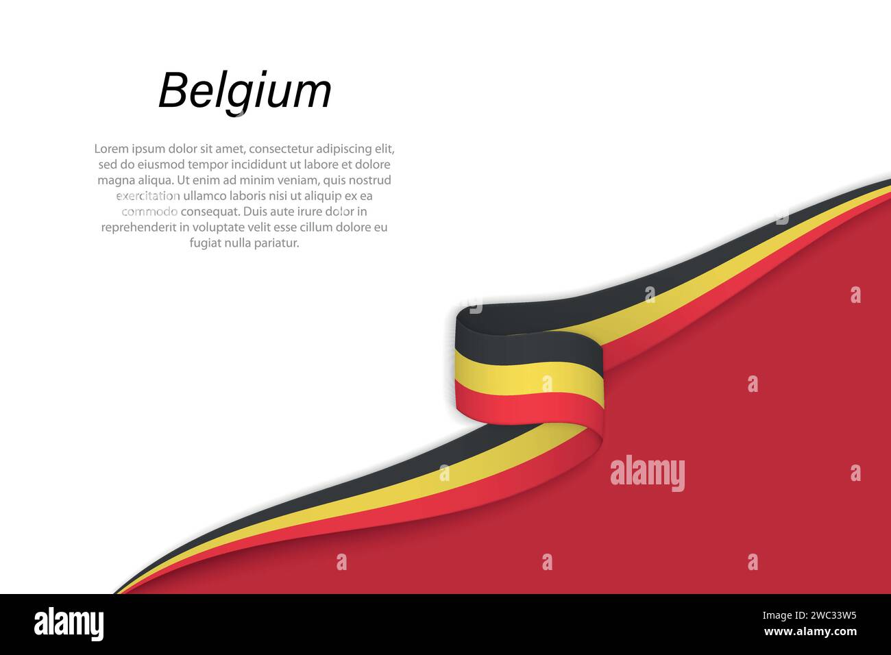 Wave flag of Belgium with copyspace background. Banner or ribbon vector ...