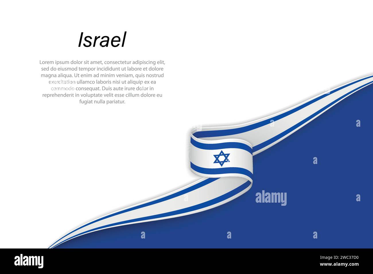 Wave flag of Israel with copyspace background. Banner or ribbon vector ...