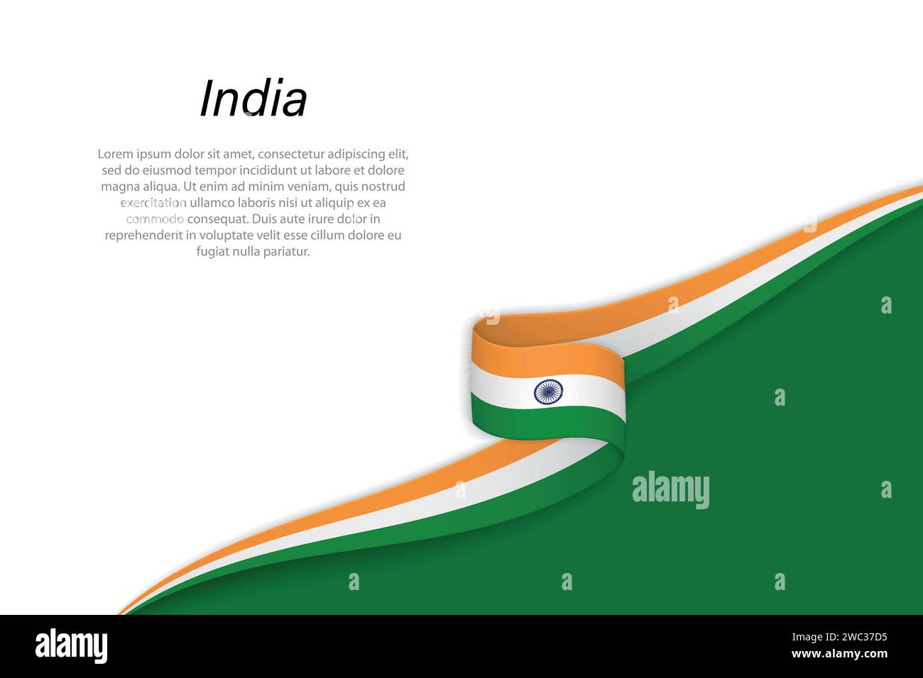 Wave flag of India with copyspace background. Banner or ribbon vector ...
