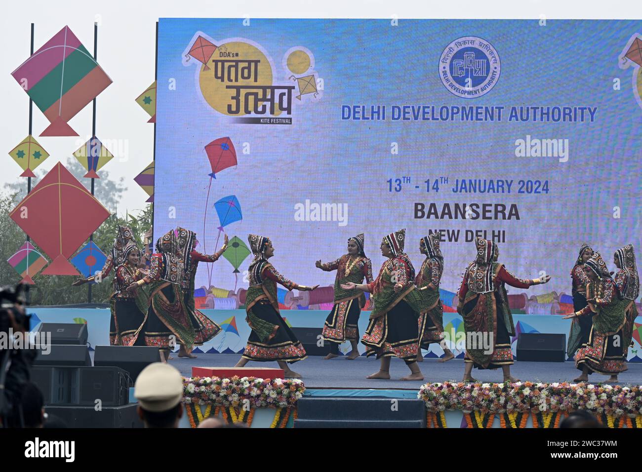 New Delhi India January 13 People Flying Kites During The First