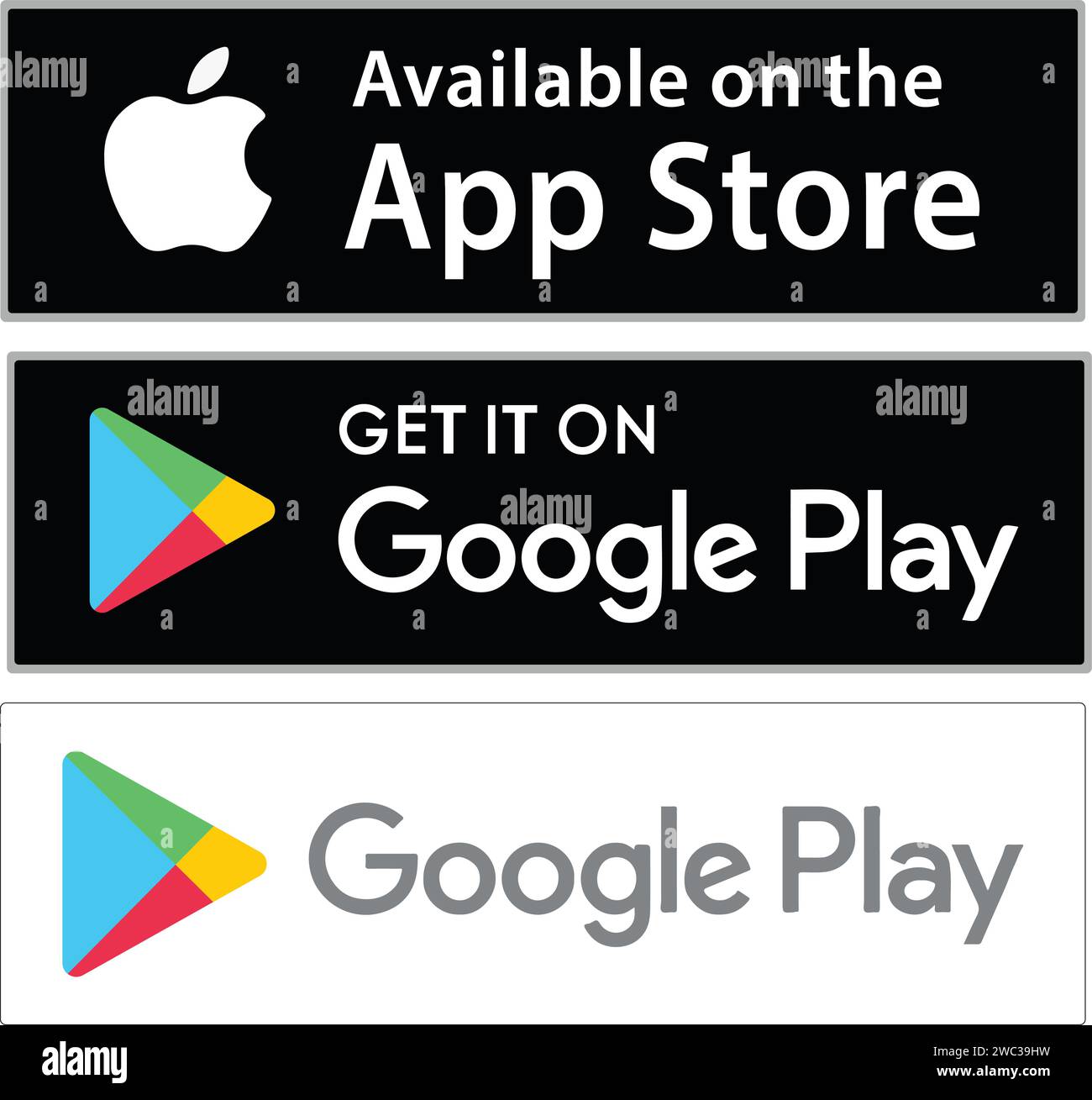 Set of buttons Google Play, App Store, AppGallery 26775596 Vector Art at  Vecteezy