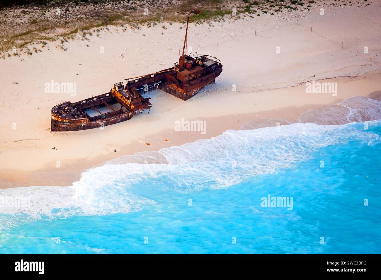 Navagio Beach with shipwreck, Zakynthos Island, Zakynthos, Greece Stock Photo
