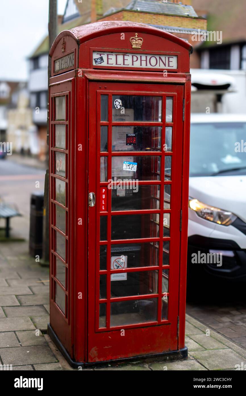 Traditional British red telephone box in Saffron Walden Stock Photo - Alamy