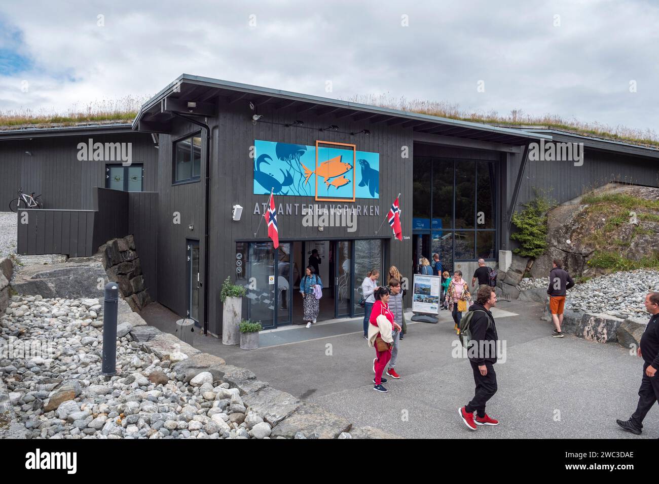 The entrance to Atlantic Sea-Park (Atlanterhavsparken) in Alesund, Norway. Stock Photo