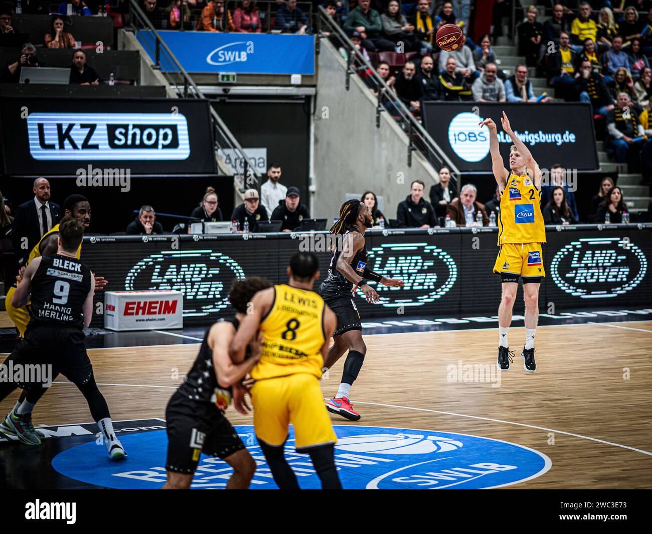 Ludwigsburg, Deutschland. 13th Jan, 2024. Jacob Patrick (MHP Riesen