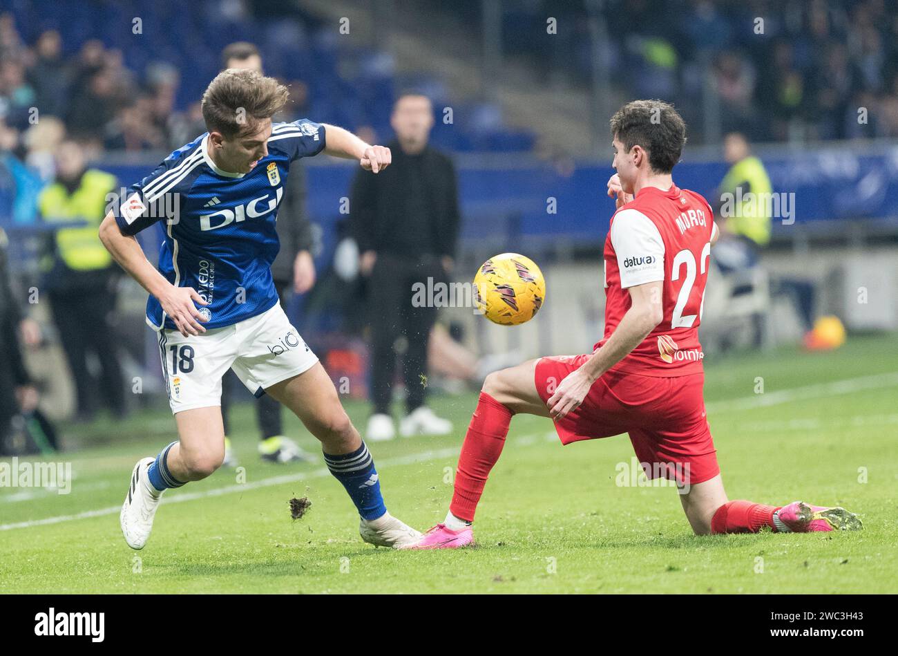 13.01.24 Oviedo, Asturias. Football, LaLiga HYPERMOTION, Spanish 2nd division, day 22, Real Oviedo-SD Amorebieta at the Carlos Tartiere field. Credit.: Alamy/Aurelio Flórez Stock Photo