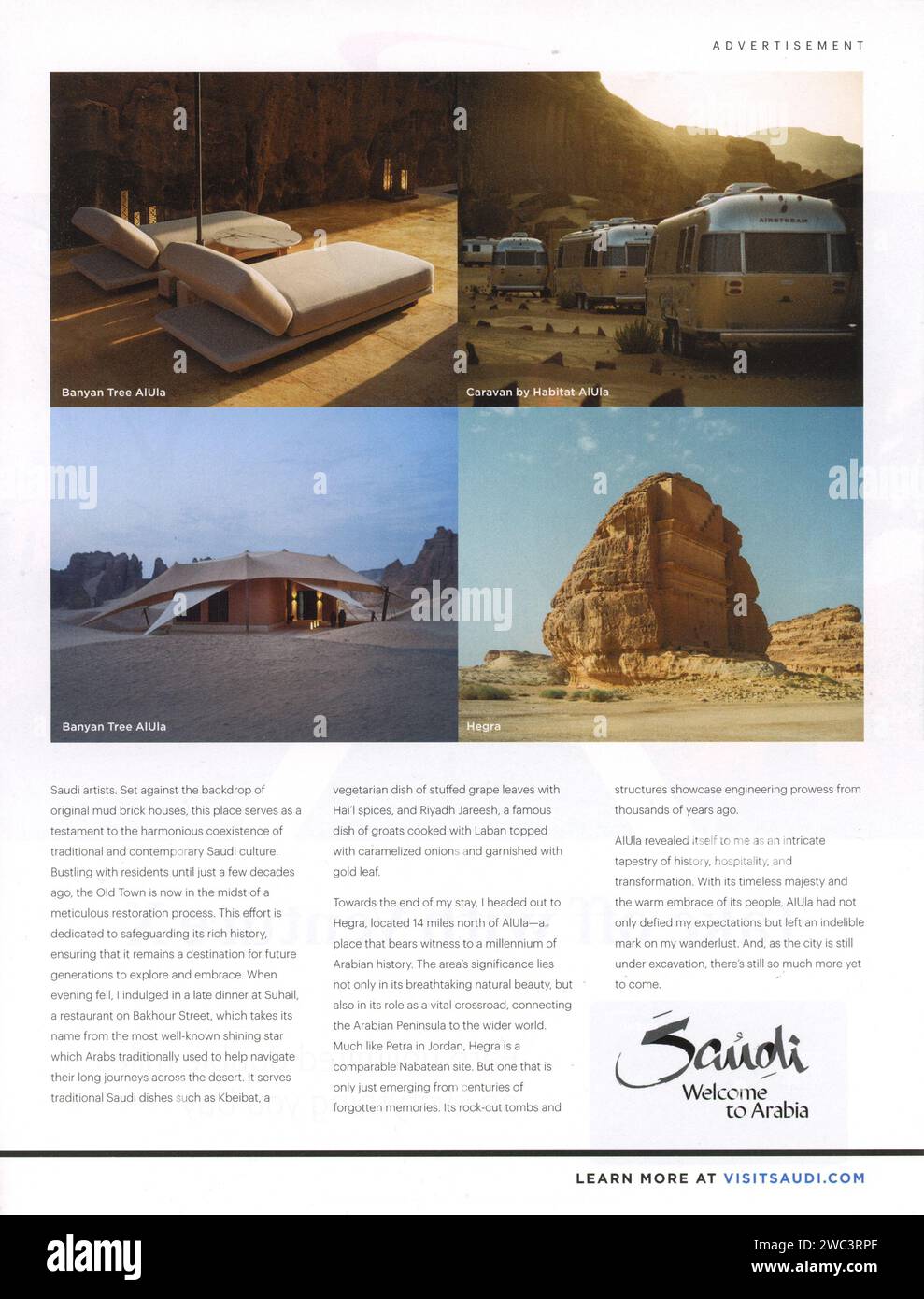 January/Februaty 2024 "Conde Nast Traveler" magazine Advert, USA Stock