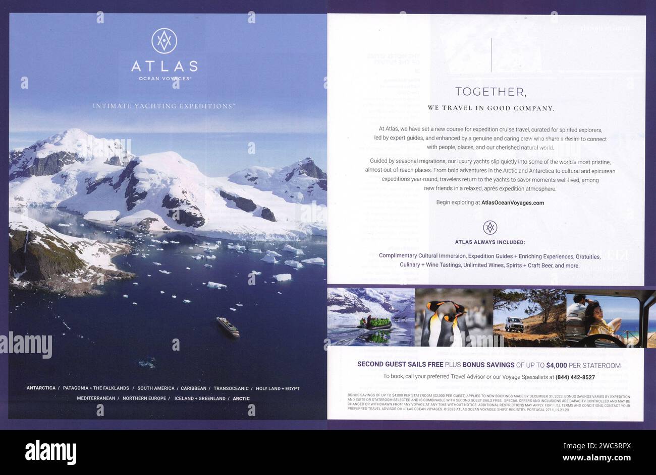 January/Februaty 2024 "Conde Nast Traveler" magazine Advert, USA Stock