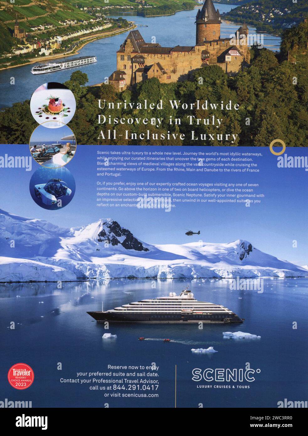 January/Februaty 2024 "Conde Nast Traveler" magazine Advert, USA Stock