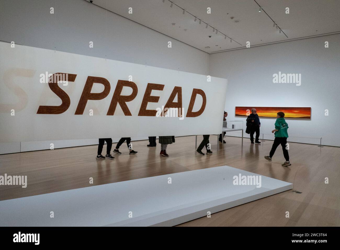 Exhibition at the Museum of Modern Art featuring 'Ed Ruscha/Now Then', New York City, USA  2024 Stock Photo