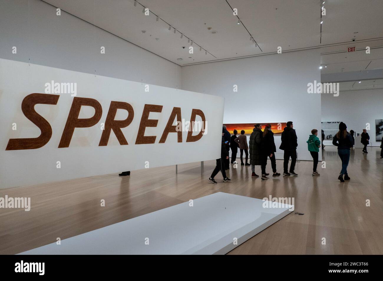 Exhibition at the Museum of Modern Art featuring 'Ed Ruscha/Now Then', New York City, USA  2024 Stock Photo