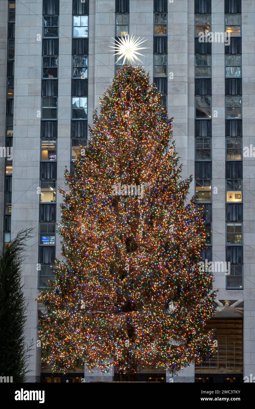 The Rockefeller Center Christmas Tree, 2024  NYC, USA Stock Photo