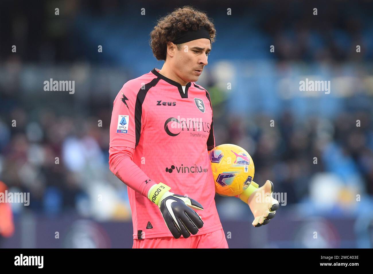 Naples, Italy. 13 Jan, 2024. Guillermo Ochoa of US Salernitana during the Serie A match between SSC Napoli and US Salernitana at Stadio Diego Armando Maradona Naples Italy on 13 January 2024. Credit:Franco Romano/Alamy Live News Stock Photo