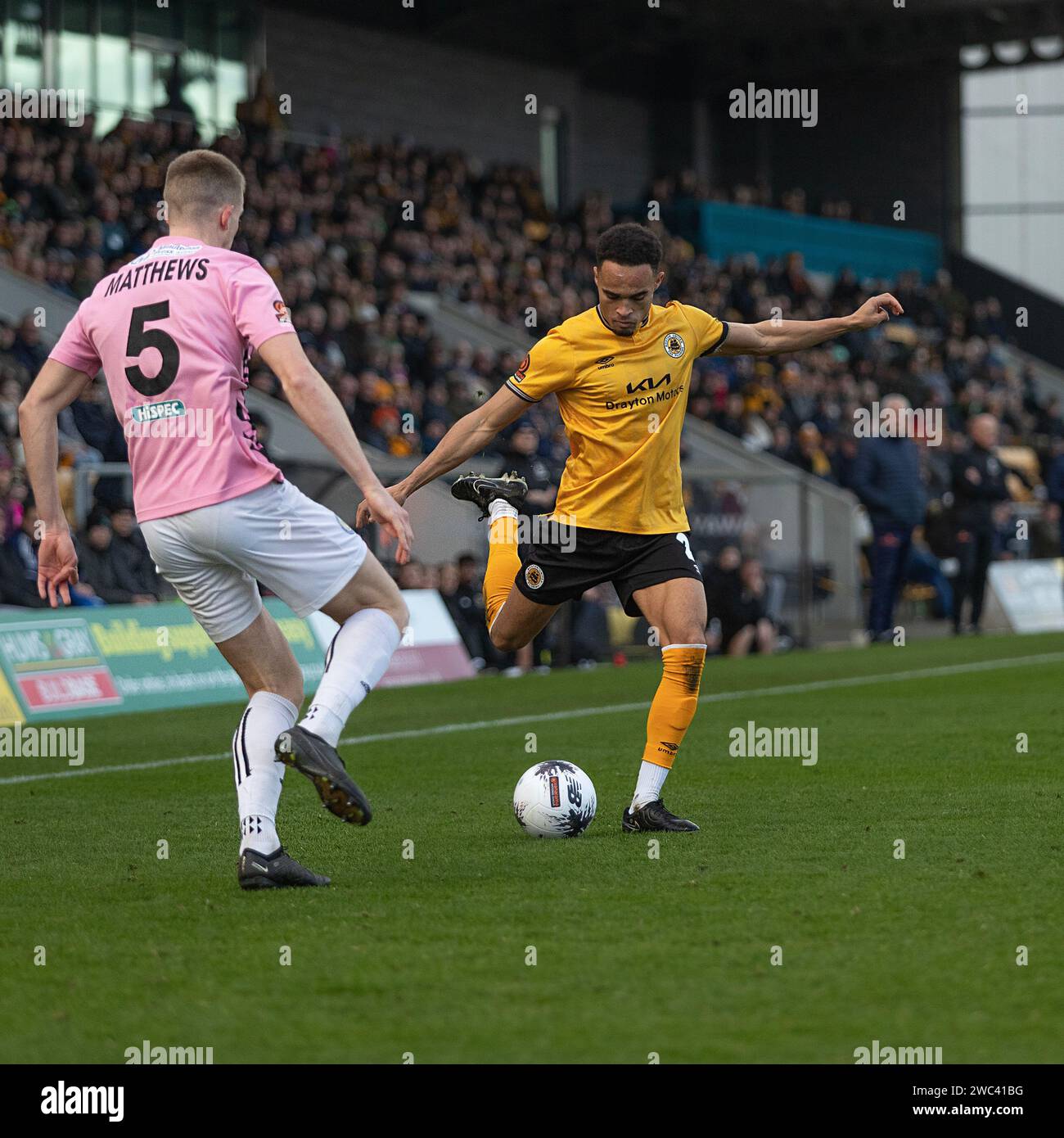 Boston United Vs Curzon Ashton Vanarama National League North Jakemans Community Stadium, Boston, Lincolnshire, England 13.01.2024 Stock Photo