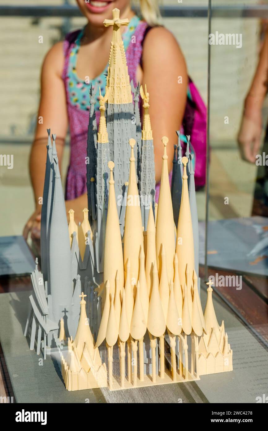 Detailed Model Outside La Sagrada Fam lia Cathedral Showing The Church 