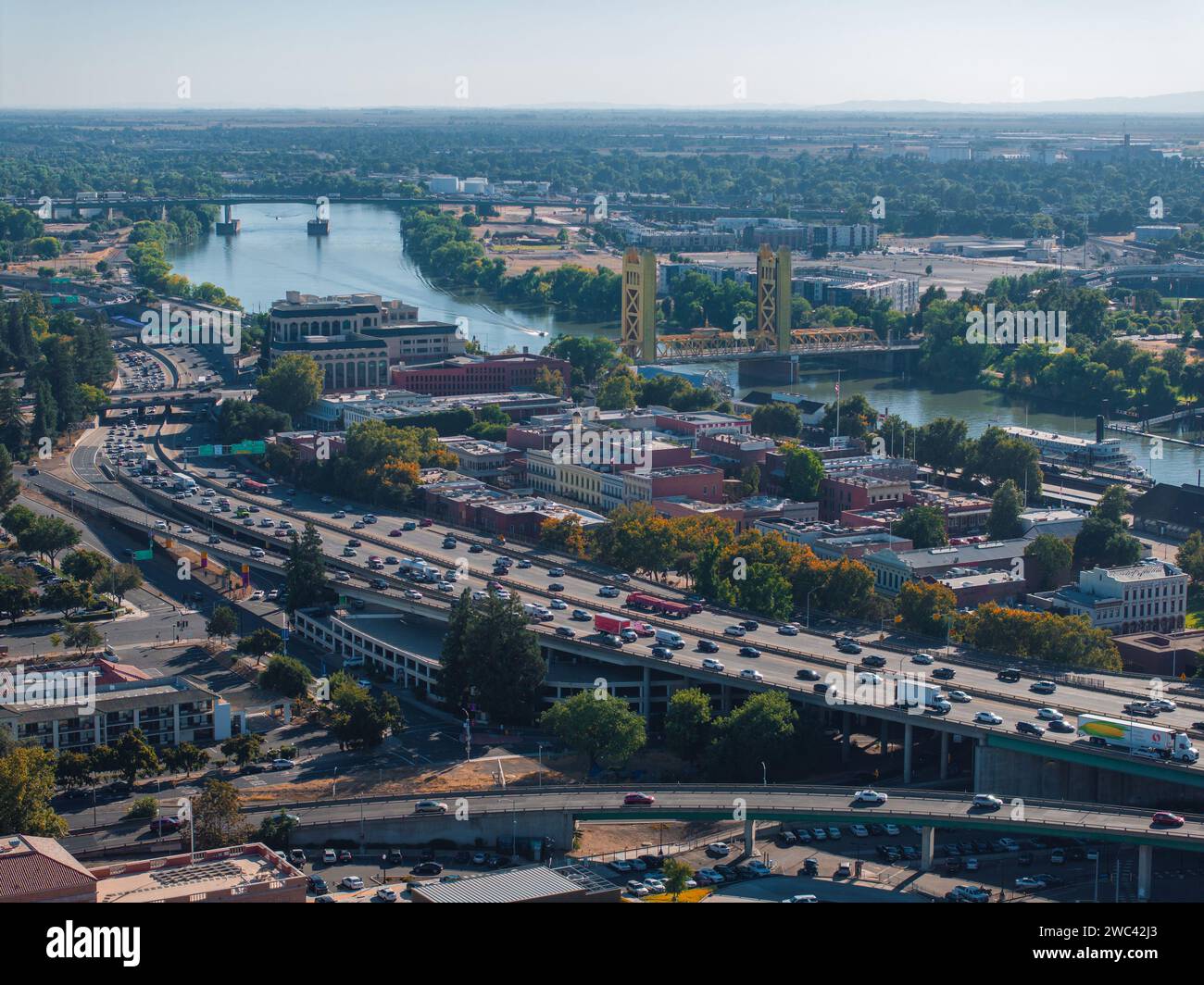 Sacramento From Above Stock Photo - Download Image Now