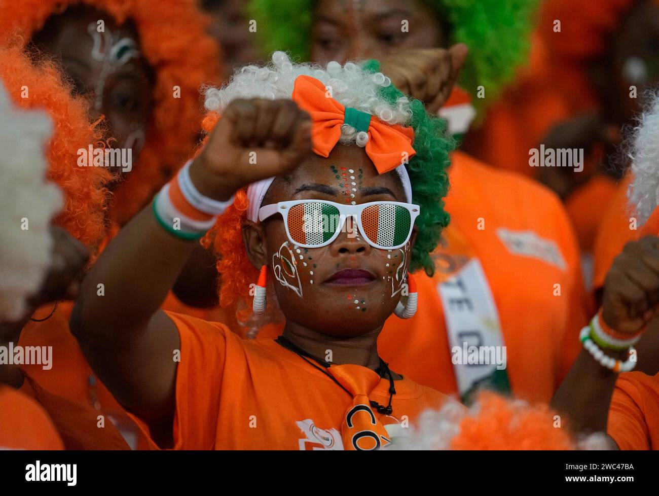 January 13 2024: . Ivory Coast fans during a African Cup of Nations