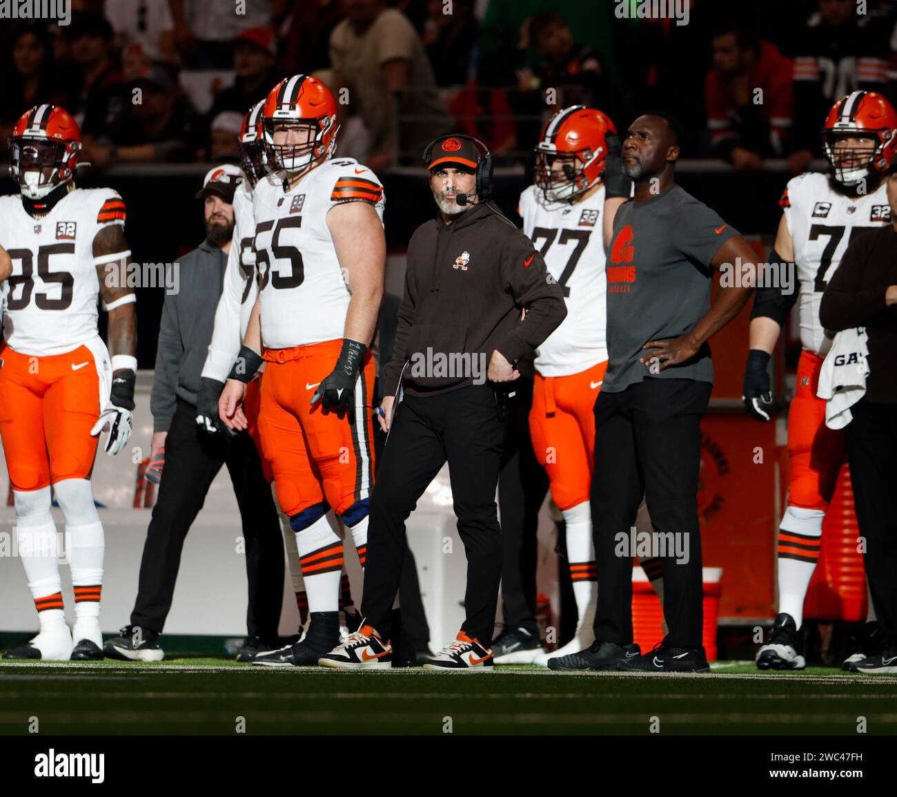 January 13 2024 Cleveland Browns Head Coach Kevin Stefanski Looks On   January 13 2024 Cleveland Browns Head Coach Kevin Stefanski Looks On From The Sideline During An Nfl Wild Card Playoff Game Between The Houston Texans And The Cleveland Browns On January 13 2024 In Houston The Texans Won 45 14 Credit Image Scott Colemanzuma Press Wire Editorial Usage Only! Not For Commercial Usage! 2WC47FH 