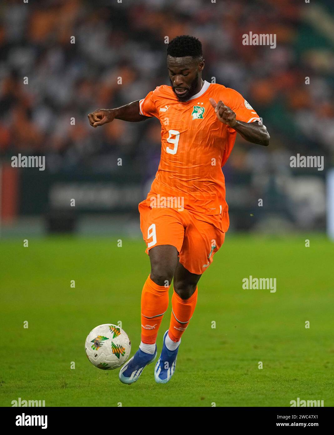 January 13 2024 Jonathan Fousseni Bamba (Ivory Coast) controls the