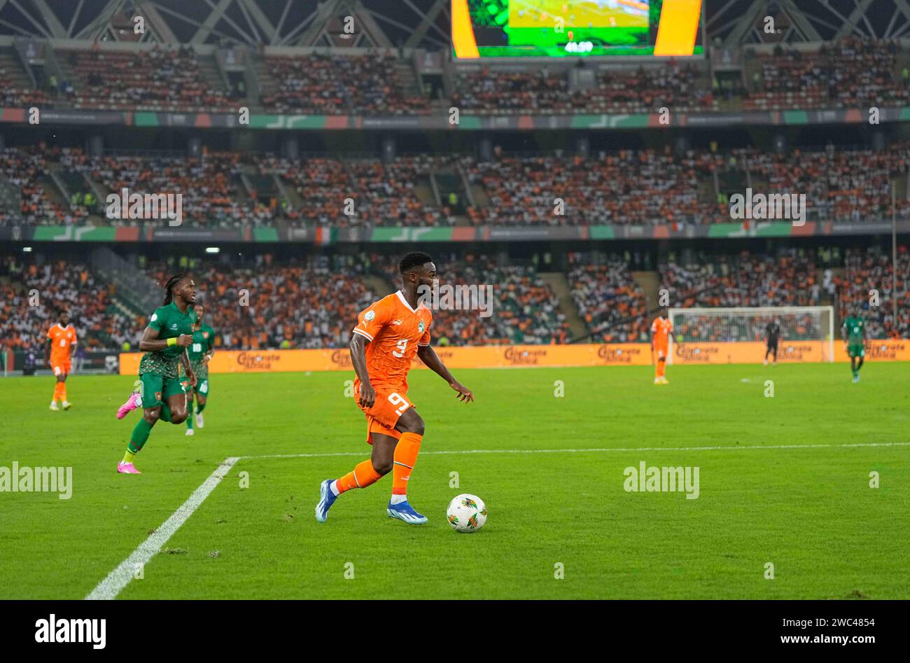 January 13 2024 Jonathan Fousseni Bamba (Ivory Coast) controls the