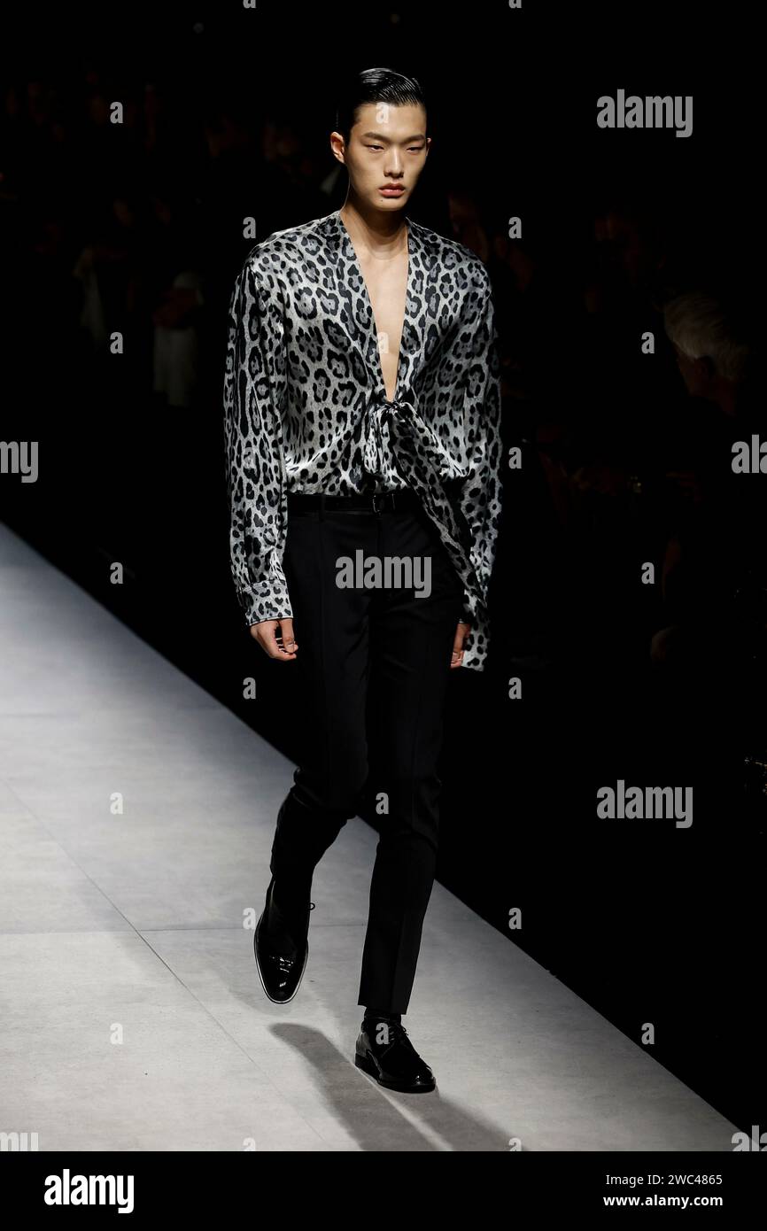 Milan Italien 13th Jan 2024 DOLCE GABBANA Fall Winter 2024 2025   Milan Italien 13th Jan 2024 Dolce Gabbana Fallwinter 2024 2025 Runway During Milan Fashion Week Menswear On January 2024 Milan Italy 13012024 Credit Dpaalamy Live News 2WC4865 