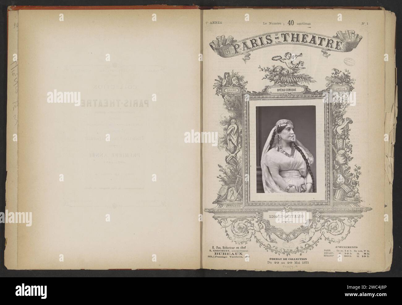 Portret van Marie Caroline Miolan-Carvalho, Achille Quinet, Yves & Barret, c. 1868 - 1873 photomechanical print  France paper  portrait of actor, actress Stock Photo