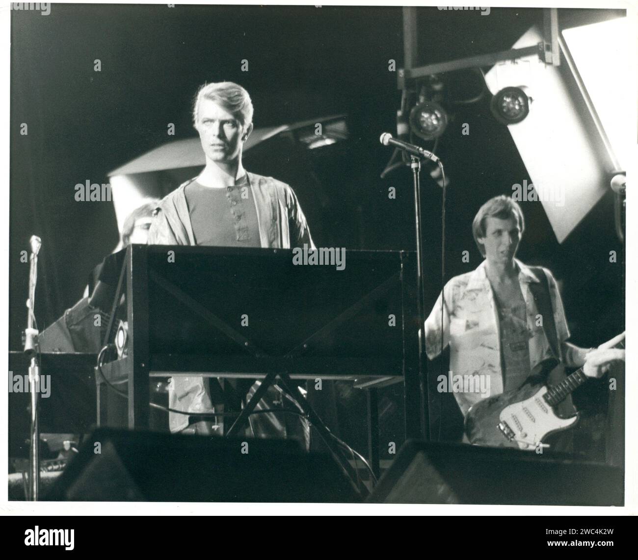 David Bowie and Adrian Belew in concert at the Providence Civic Center