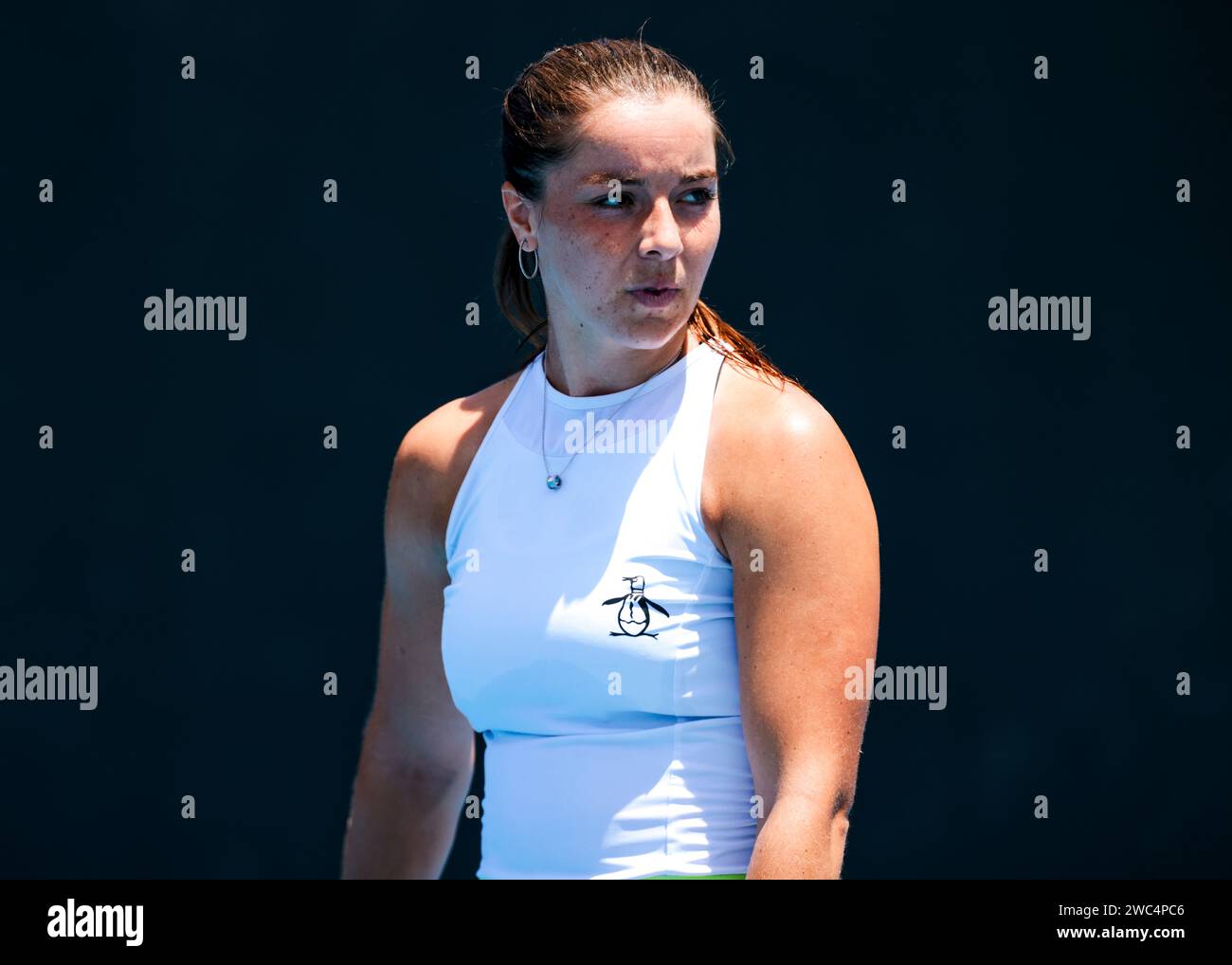 Melbourne, Australia, 14th Jan, 2024. Tennis player Jodie Burrage from
