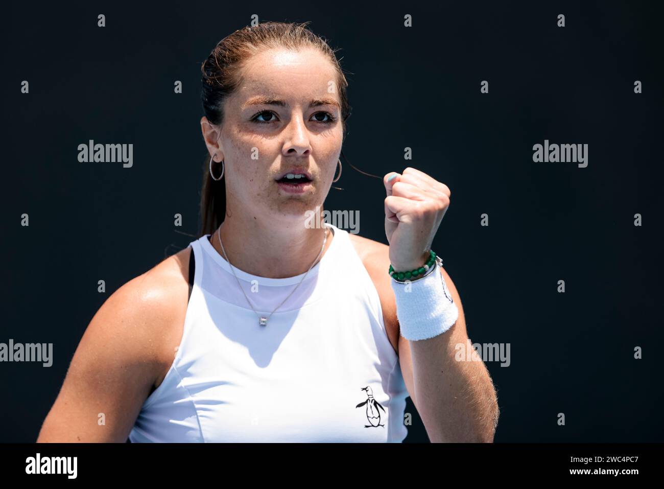 Melbourne, Australia, 14th Jan, 2024. Tennis player Jodie Burrage from