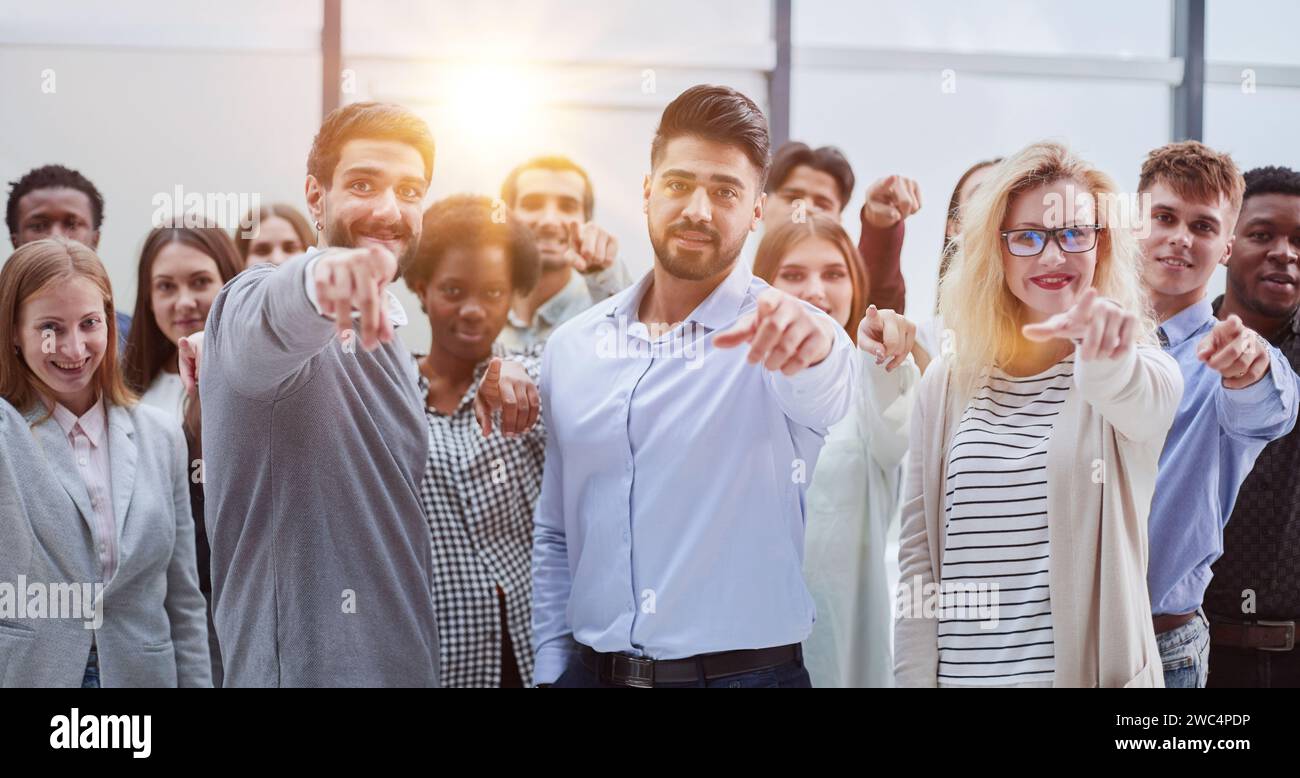 Team four happy excited young hi-res stock photography and images - Alamy
