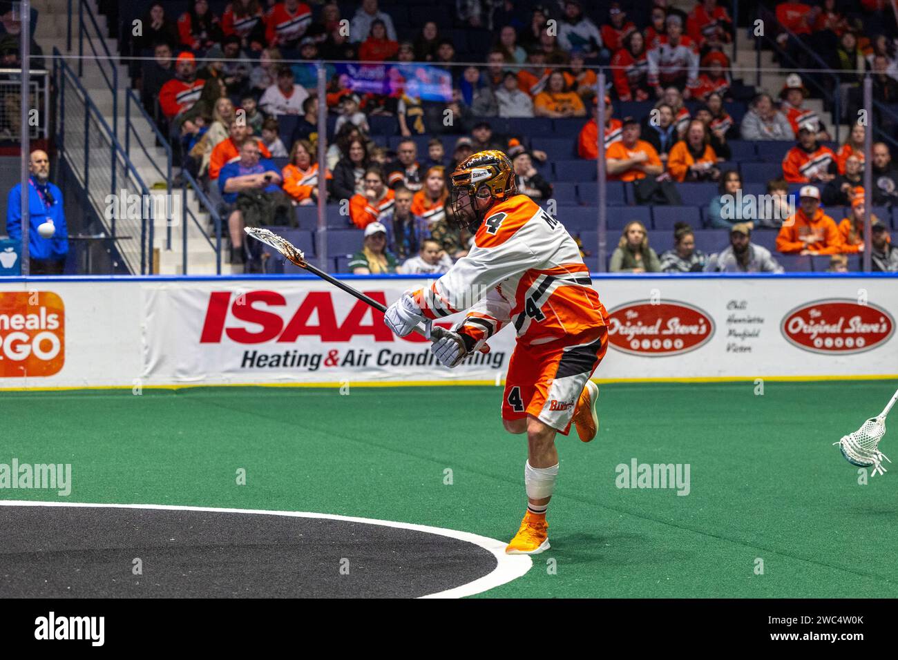 January 13th, 2024 Buffalo Bandits transitional Ian MacKay (4) takes a