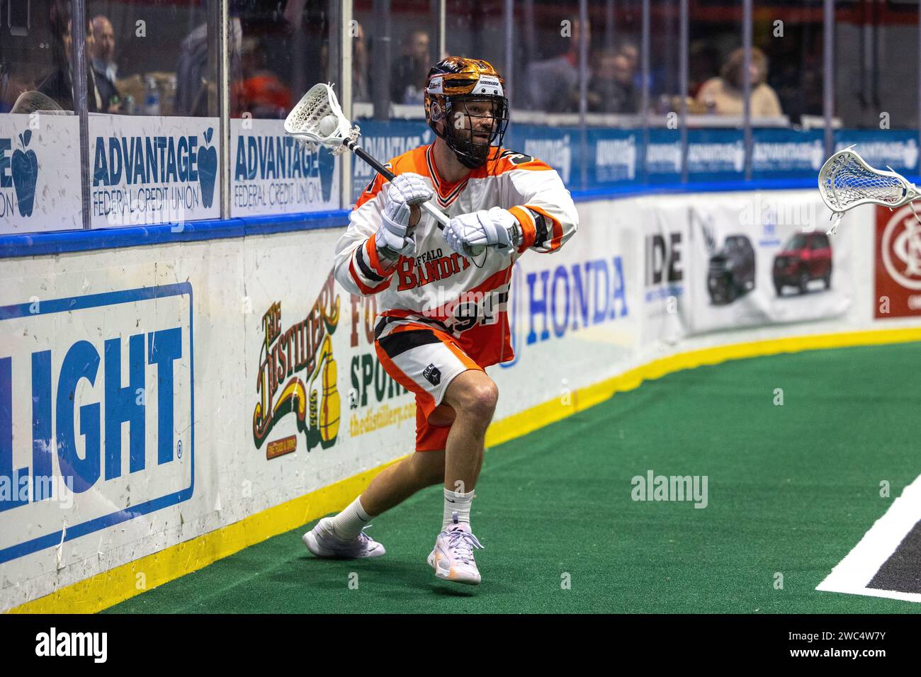 January 13th, 2024 Buffalo Bandits forward Kyle Buchanan (91) runs in