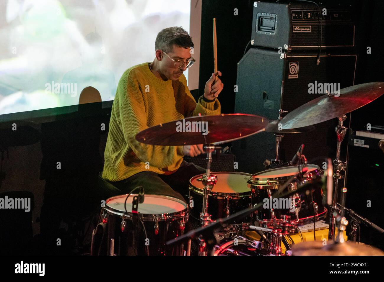 Mark Guiliana performs during Winter JazzFest Brooklyn Marathon at Superior Ingredients in New York on January 13, 2024 Stock Photo